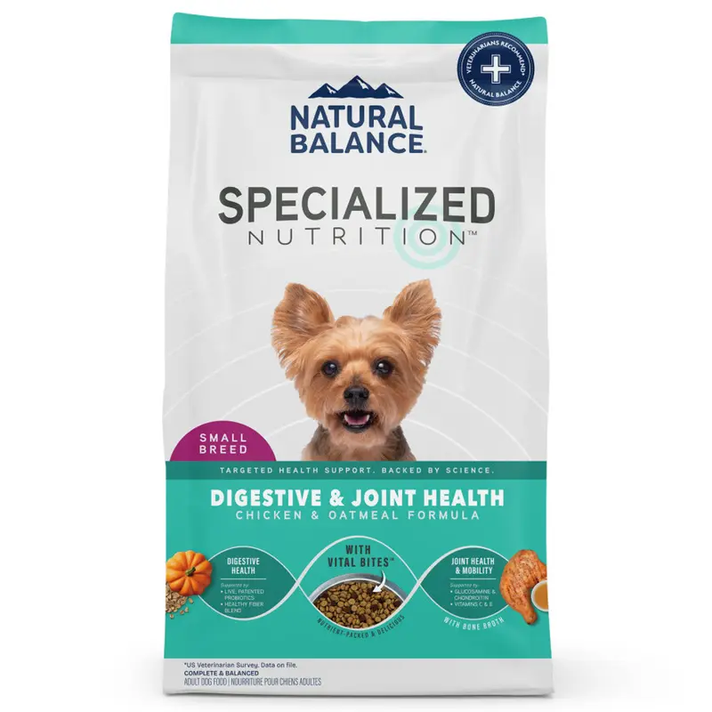 Natural Balance Small Breed Digestive & Joint Health Chicken & Oatmeal Dry Dog Food 22lb