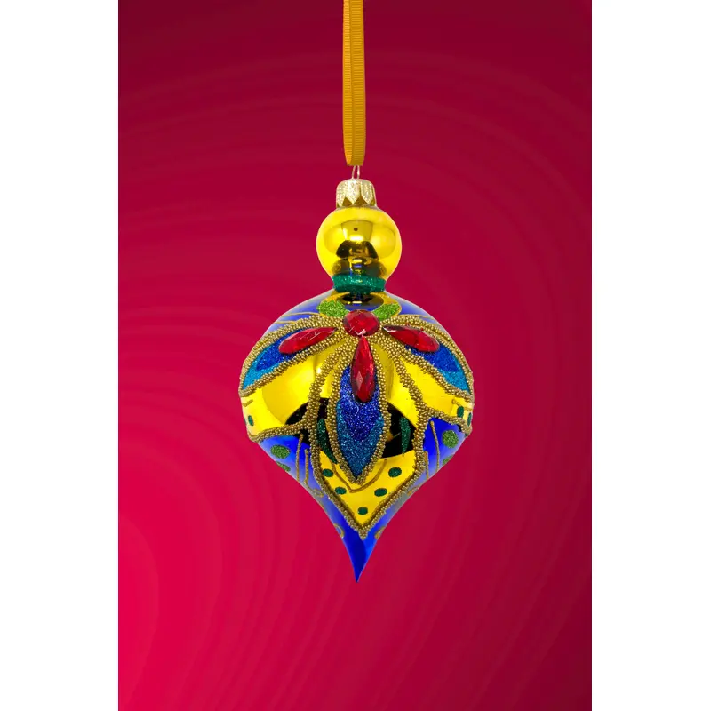 Crystal Azure Glass Christmas Bauble