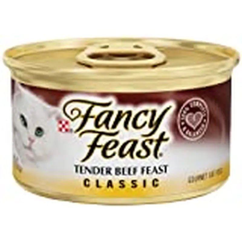 Fancy Feast Grain Free Pate Wet Cat Food  Tender Beef Feast  3 oz. Can