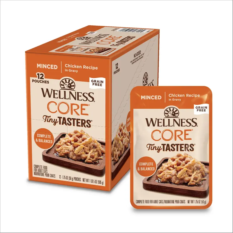 Wellness CORE Tiny Tasters Wet Cat Food Minced Chicken in Gravy 1.75oz Pouch