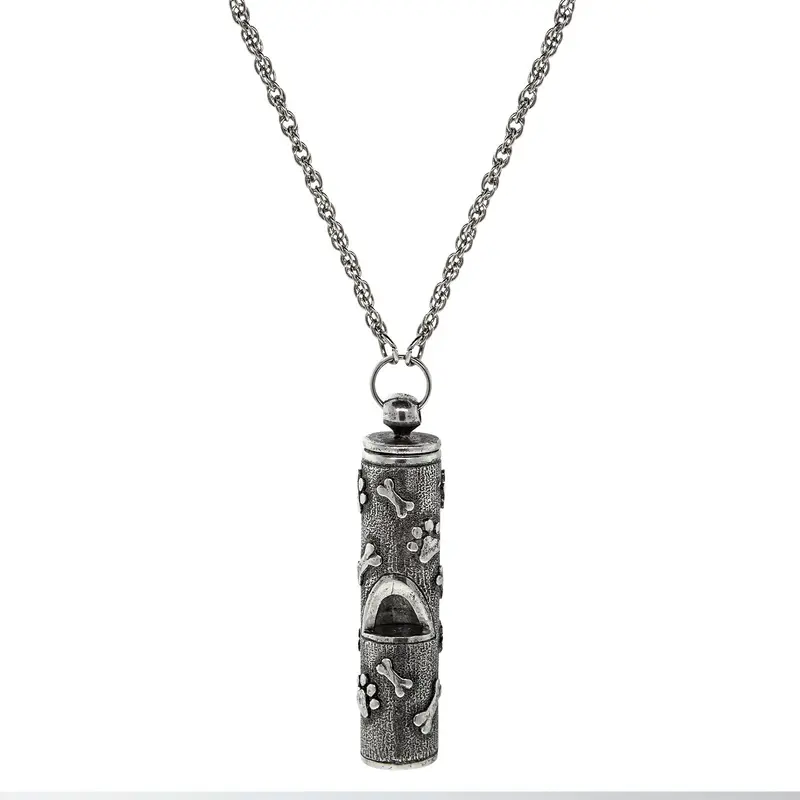 1928 Jewelry Dog Bone & Paws Whistle Pendant Necklace 28"