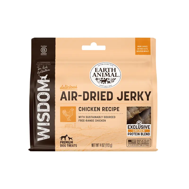 Earth Animal Wisdom Air Dried Chicken Jerky Dog Treats (4oz)