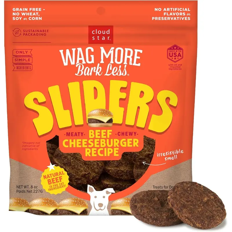 Wagmore Grain Free Beef Cheeseburgers Sliders Dog Treats (8oz)