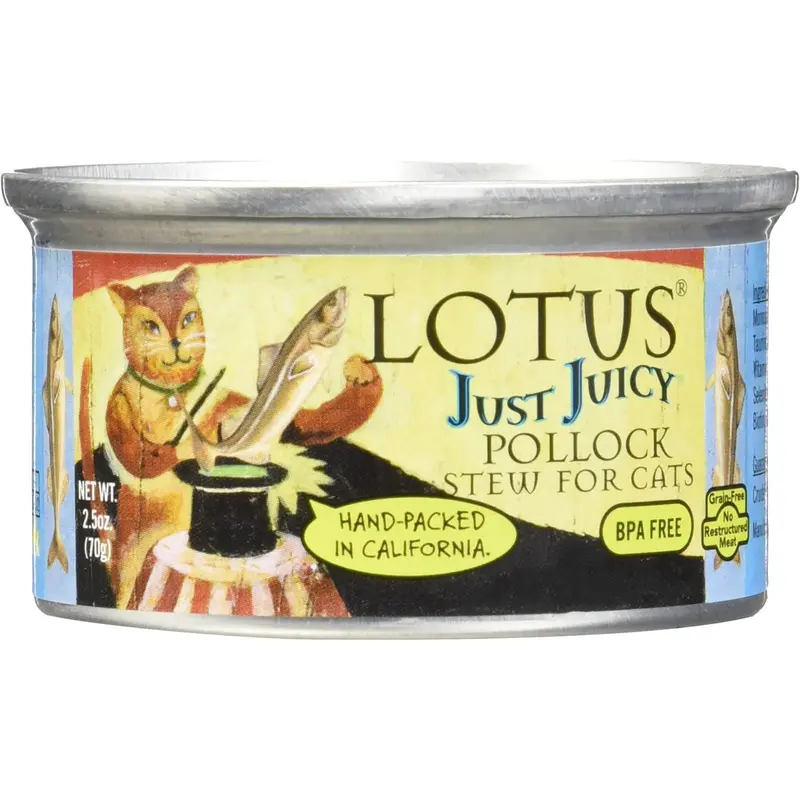 Lotus Cat Just Juicy Pollock Stew Wet Cat Food 2.5oz