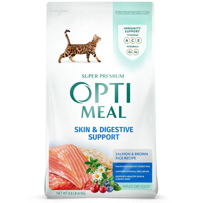 Optimeal Dry Cat Food 3.3lb Digestive Care Salmon