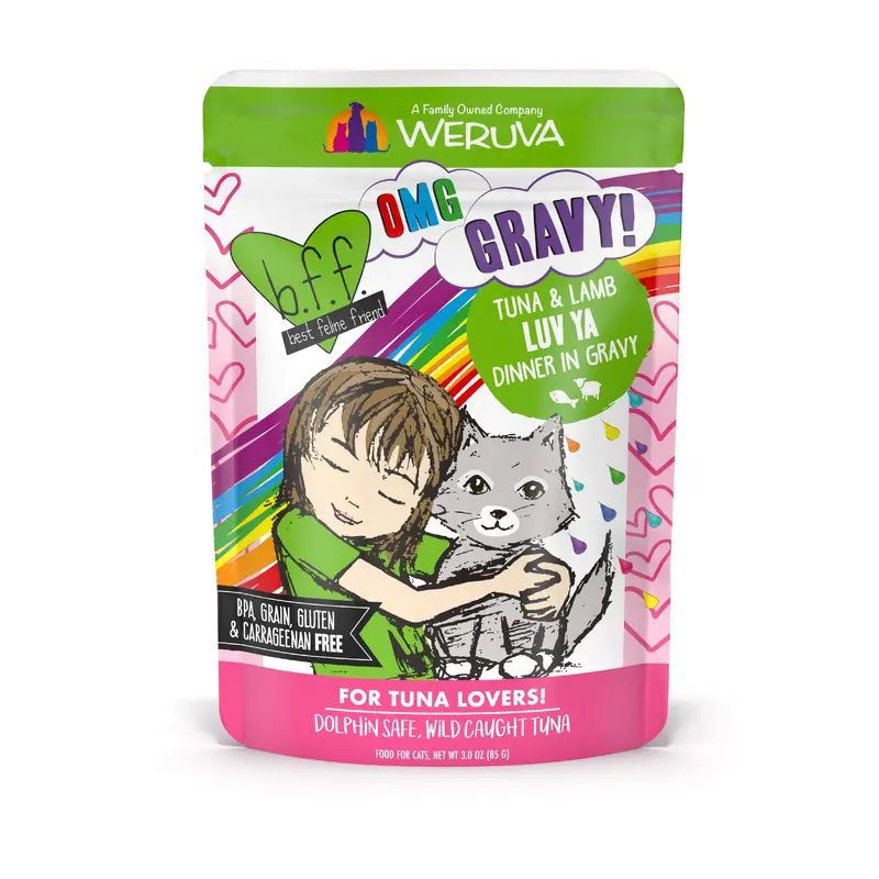 Weruva B.F.F. Oh My Gravy 2.8oz Pouch Cat food  Luv Yas