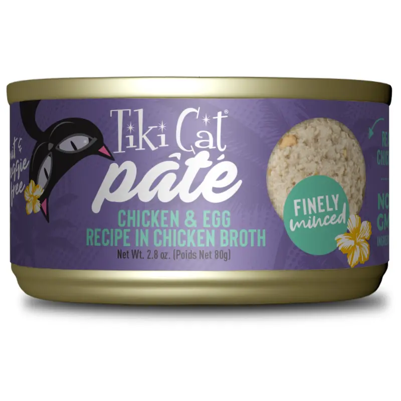 Tiki Cat Luau Pt Wet Cat Food, Chicken & Egg, 2.8 oz. Can