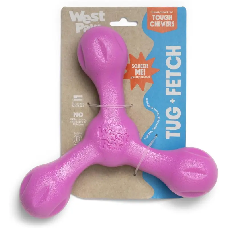 West Paw Dog Toy Skamp Pink Large 8.5In
