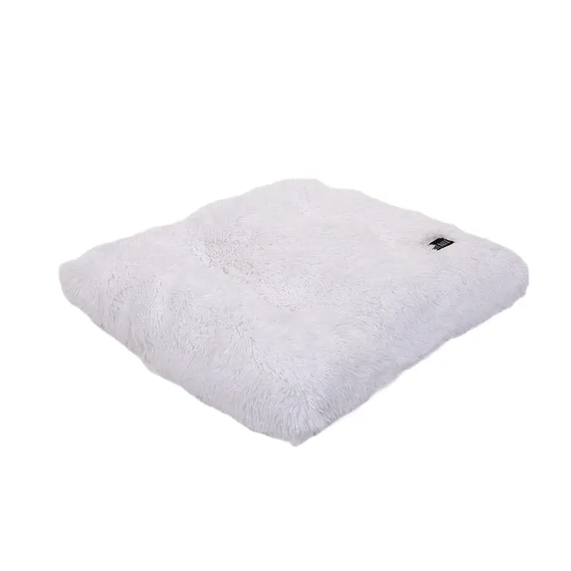 White Shag Pillow Bed