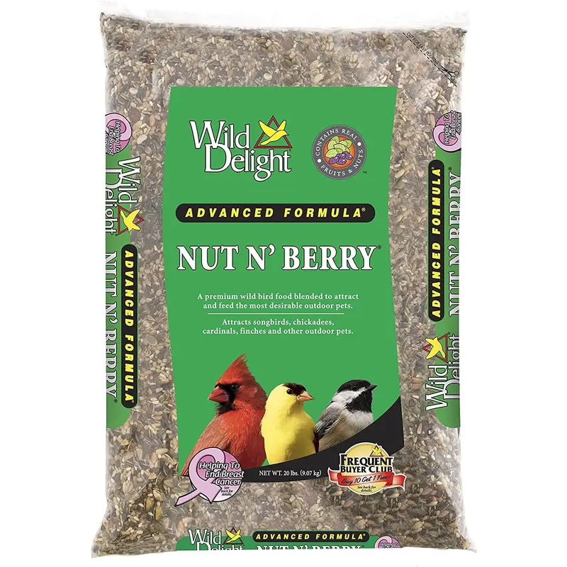 WILD DELIGHT Nut N' Berry Wild Bird Food 20Lb Bag