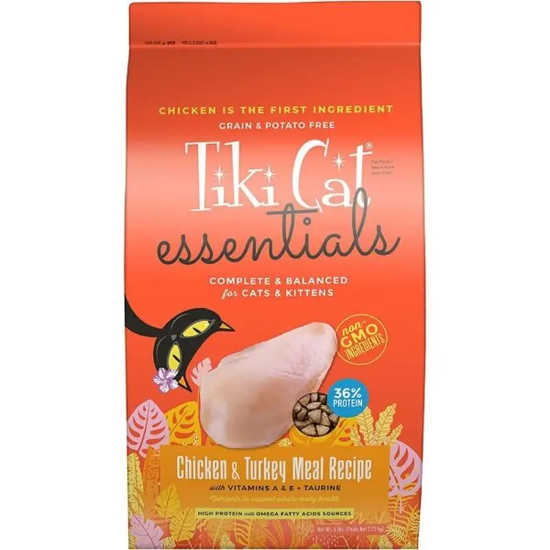 Tiki Cat Grain Free Carnivore Essentials Chicken & Turkey Dry Cat Food 6lb