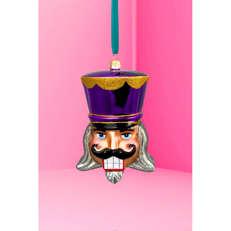 Imperial Amethyst Glass Nutcracker Ornament