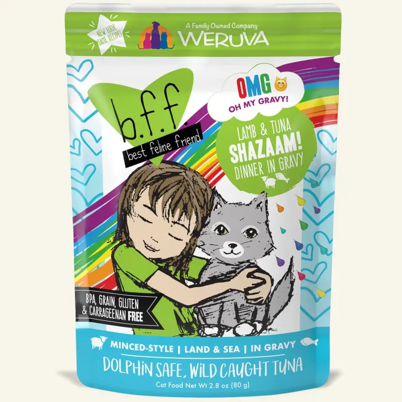 BFF OMG Wet Cat Food - Lamb & Tuna Shazaam! - 2.8oz Pouch
