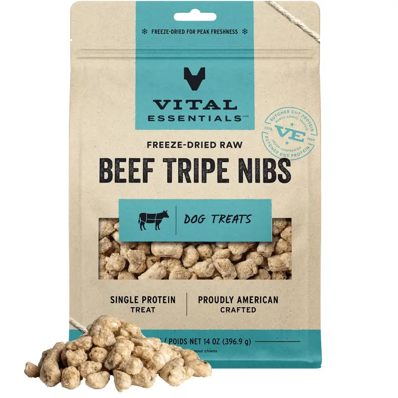 Vital Essentials Freeze Dried Beef Tripe Nibs 14 oz.