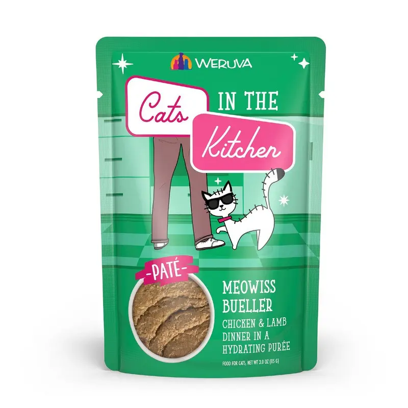 Weruva Cats in the Kitchen Pate Cat Food - Meowiss Bueller Chicken & Lamb - 3oz Pouch
