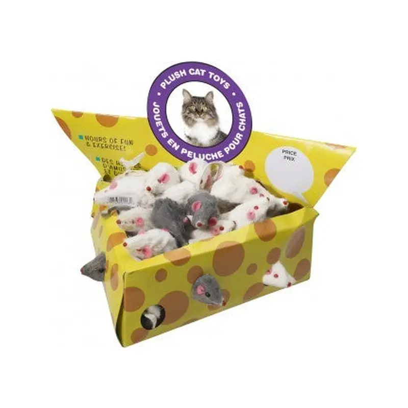Spot Ethical Pet Cat Toy Plush White Or Grey Mice, Single