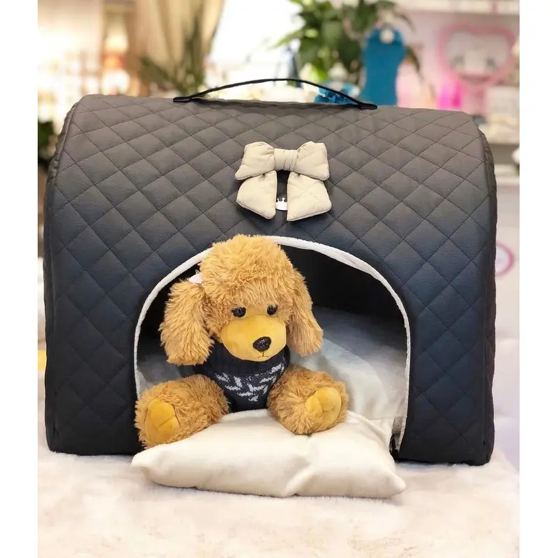 Vanity Dog Bed - Black Matelasse