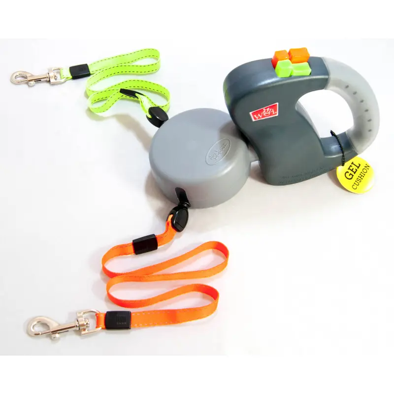 Wigzi Dual Doggie Gel Rope Orange & Green Dog Leash