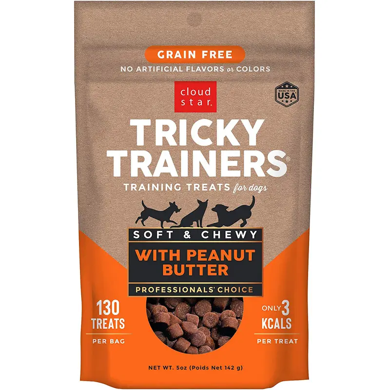 Cloud Star Tricky Trainers Chewy & Grain Free Peanut Butter Dog Treats 5oz