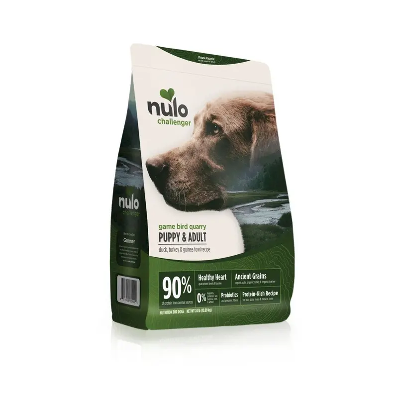 Nulo Challenger Puppy & Adult Dry Dog Food - Duck, Turkey & Guinea Fowl, 11lb Bag