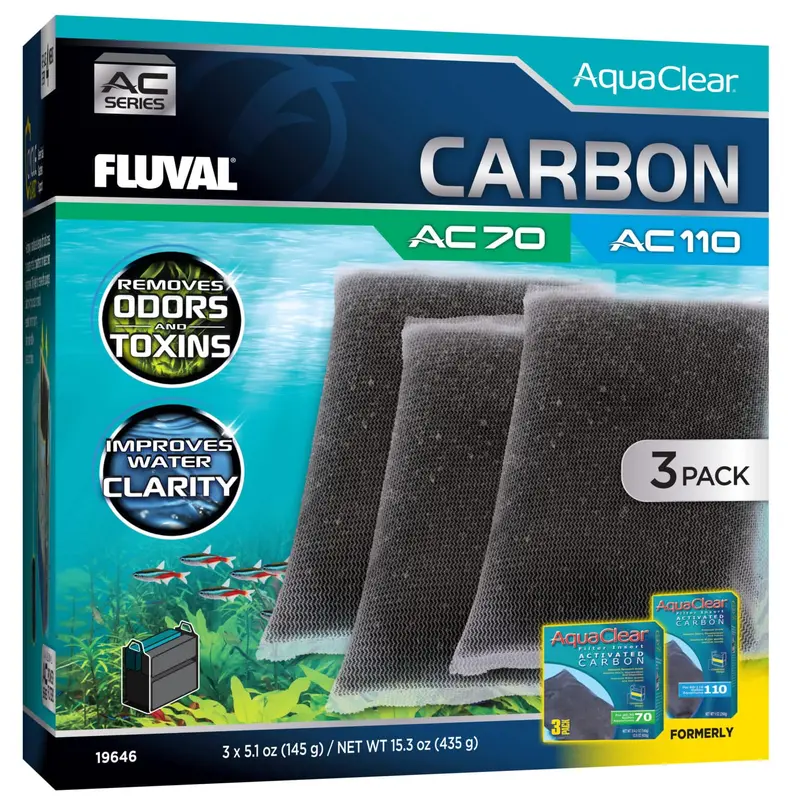 Hagen Fluval Aquaclear Carbon for AC70/AC110 Power Filter, 15.3 oz 3pk