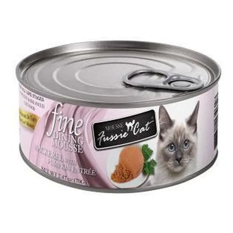 Fussie Cat Fine Dining Mousse Mackerel w/ Pumpkin Cat Food, 2.47oz