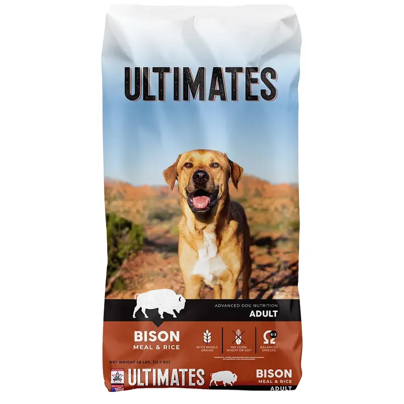 Ultimates Adult Bison Meal & Rice Dry Dog Food (28lb)