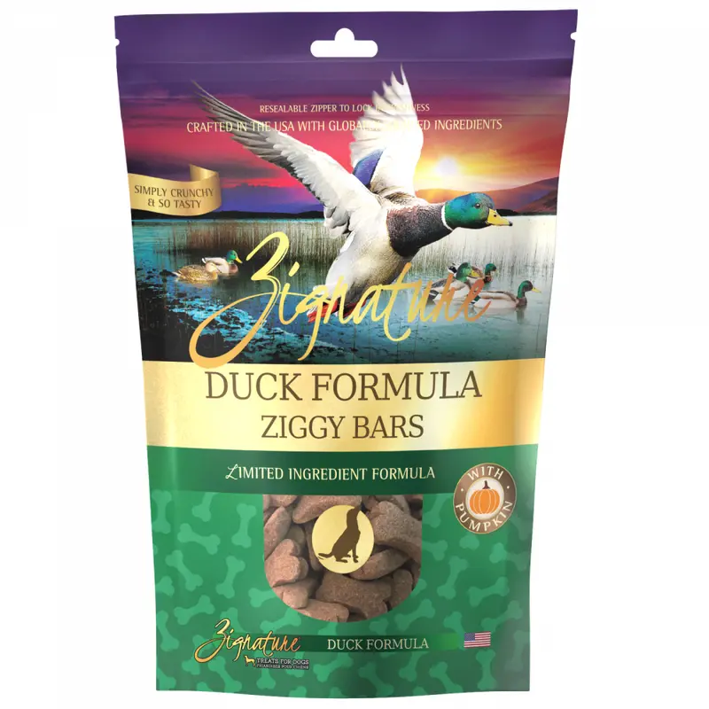 Zignature Zssential Ziggy Bars Duck Formula Dog Treats