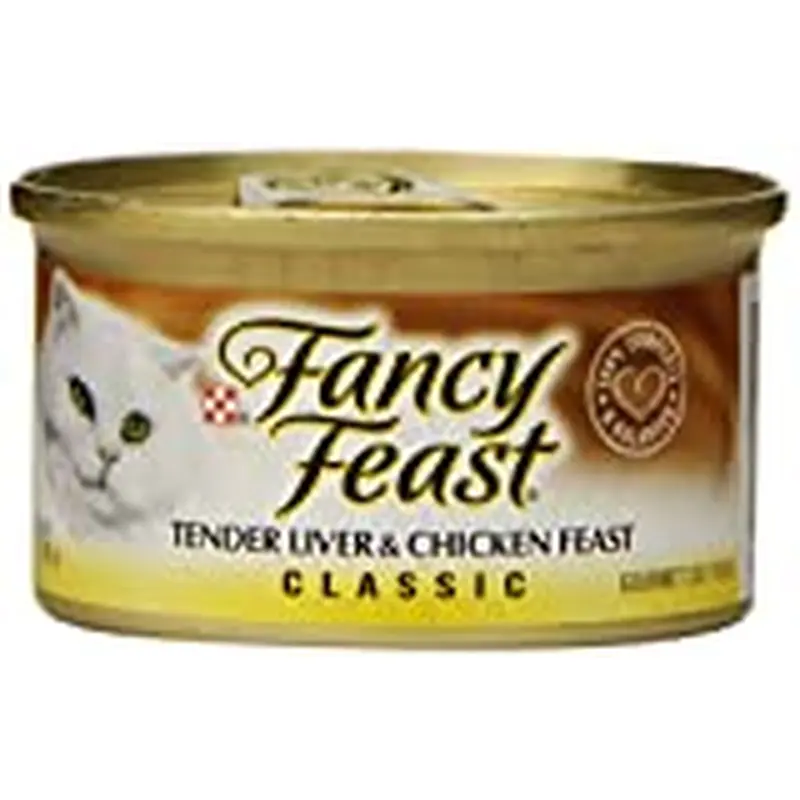 Fancy Feast Grain Free Pate Wet Cat Food  Tender Liver & Chicken Feast  3 oz. Can