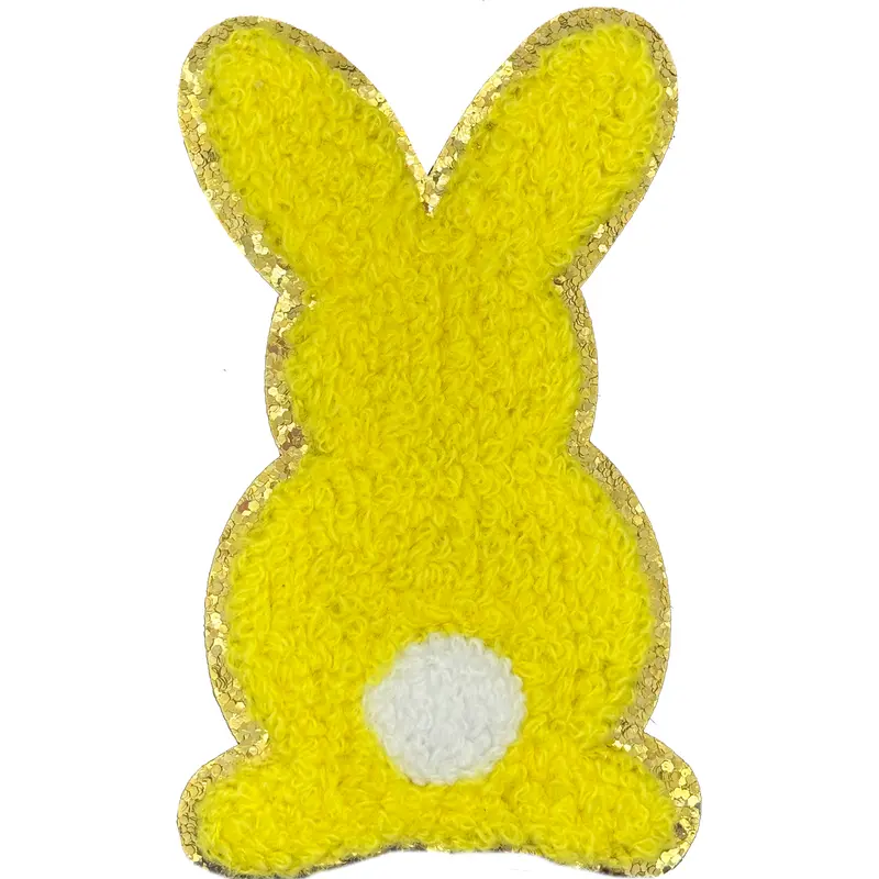 Chenille Bunny Yellow Large - Patch