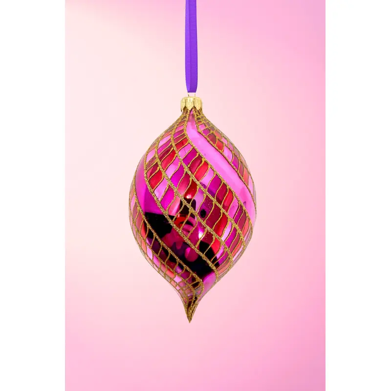Desert Rose Spinner Glass Ornament