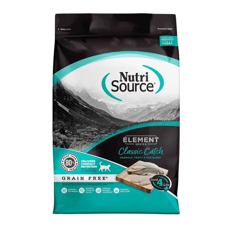 NutriSource Element Classic Catch Dry Cat Food - Haddock, Trout, & Cod - 11lb Bag