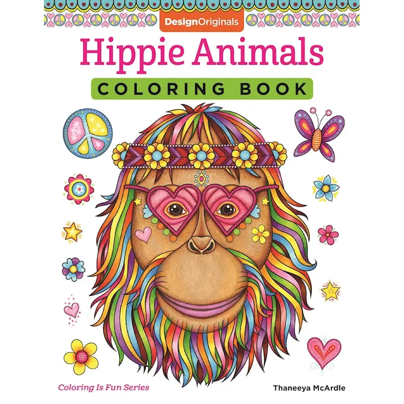 Hippie Animals Coloring Book